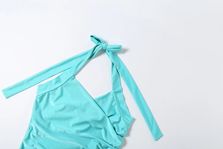 Sisterlinda Sexy Satin 2-Teiliges Set Damen Kreuzhalter Rückenfreies Bandage-Top + Caprihose Trendige Mode Street Party Anzüge – Detail 7
