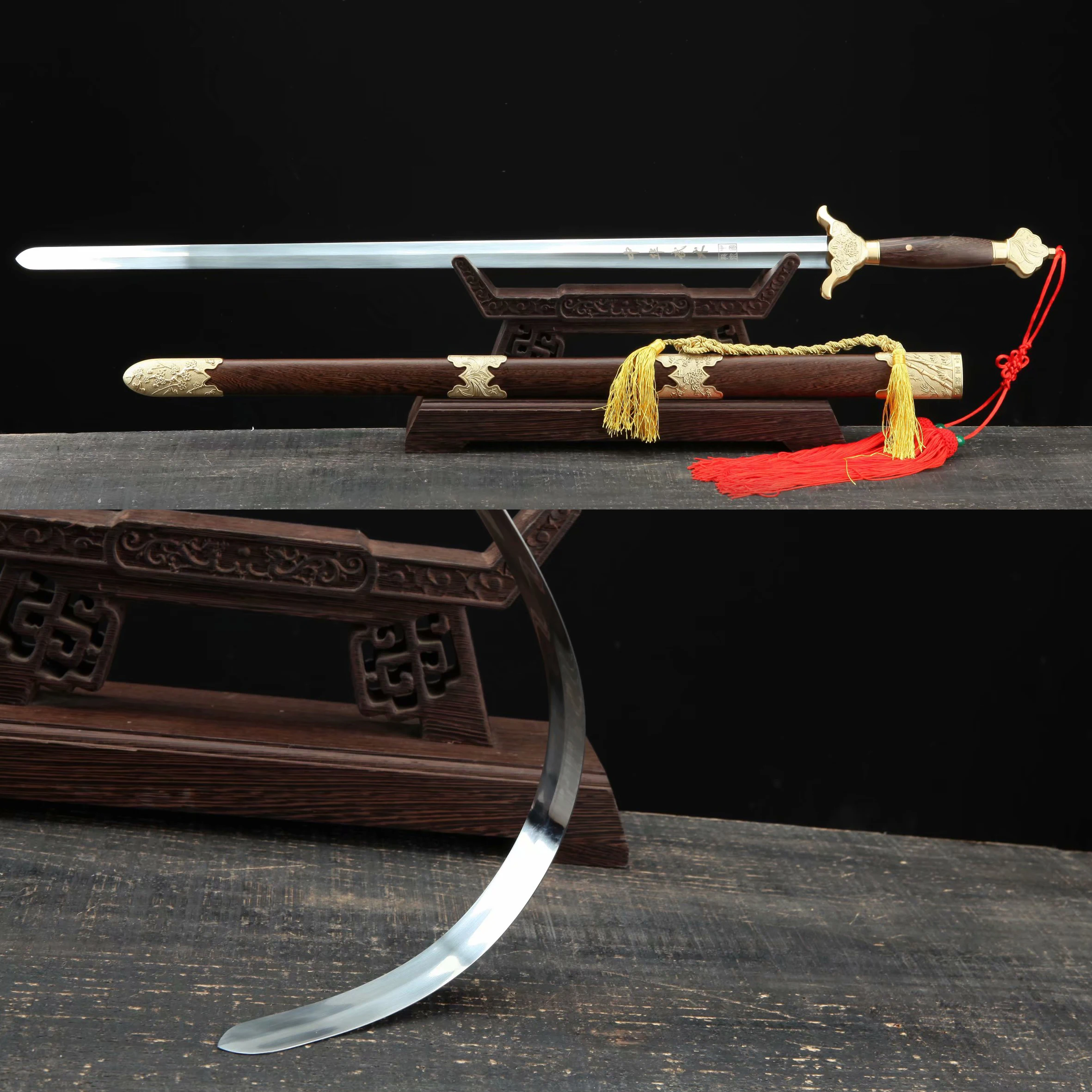 Chinese martial arts Tai Chi sword with wooden sheath stainless steel soft blade a wonderful gift for martial arts enthusiasts