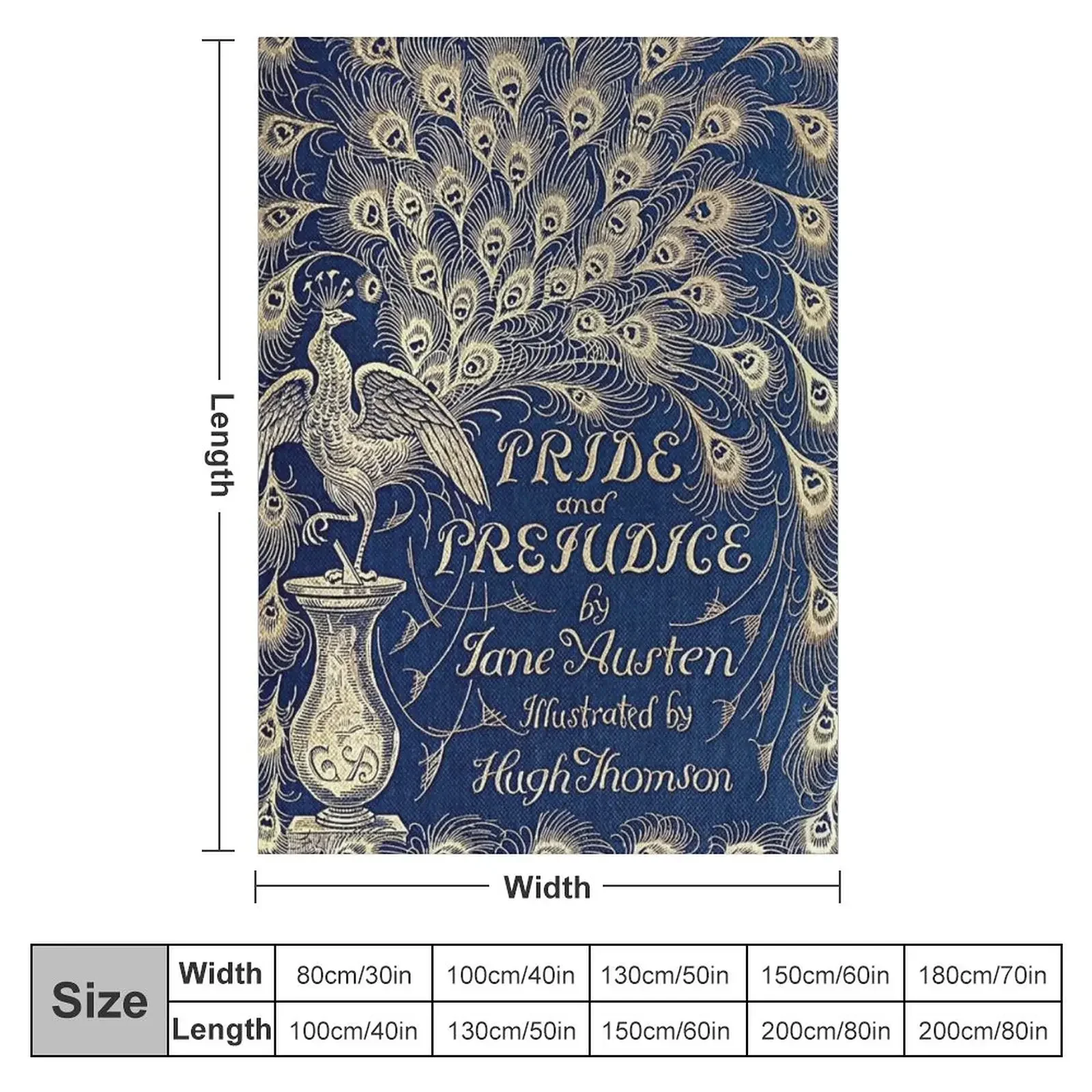 Pride And Prejudice Peacock Edition Book Cover Throw Blanket For Decorative Sofa cosplay anime Blankets