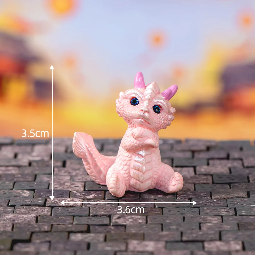 2024 New Year Gifts Figurines Miniature Cute Colorful Cartoon Dragon Micro Landscape Ornaments For Home Decorations Room Decor