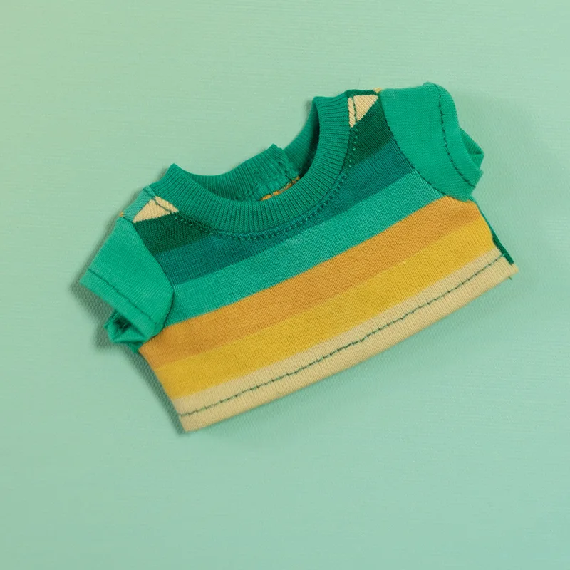 เสื้อผ้าตุ๊กตากล่องตาบอดไวนิล เสื้อยืดฤดูร้อน 17 ซม. เสื้อผ้าตุ๊กตาผ้าฝ้าย เปลี่ยนกางเกงทํางานลําลอง