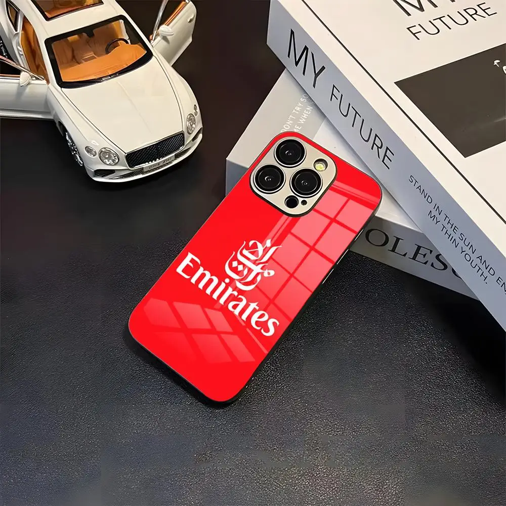 Emirates Phone Case New Cool Electroplated Glass Unique Fashion Drop-proof For Samsung S24 S23 S22 A55 54 53