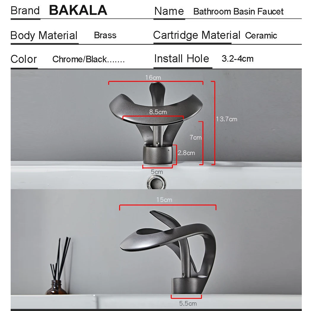 Black Bathroom Basin Taps Single Handle Waterfall Faucet Solid Brass Basin Mixer Taps Creative Hollowed Out Design Water Tap