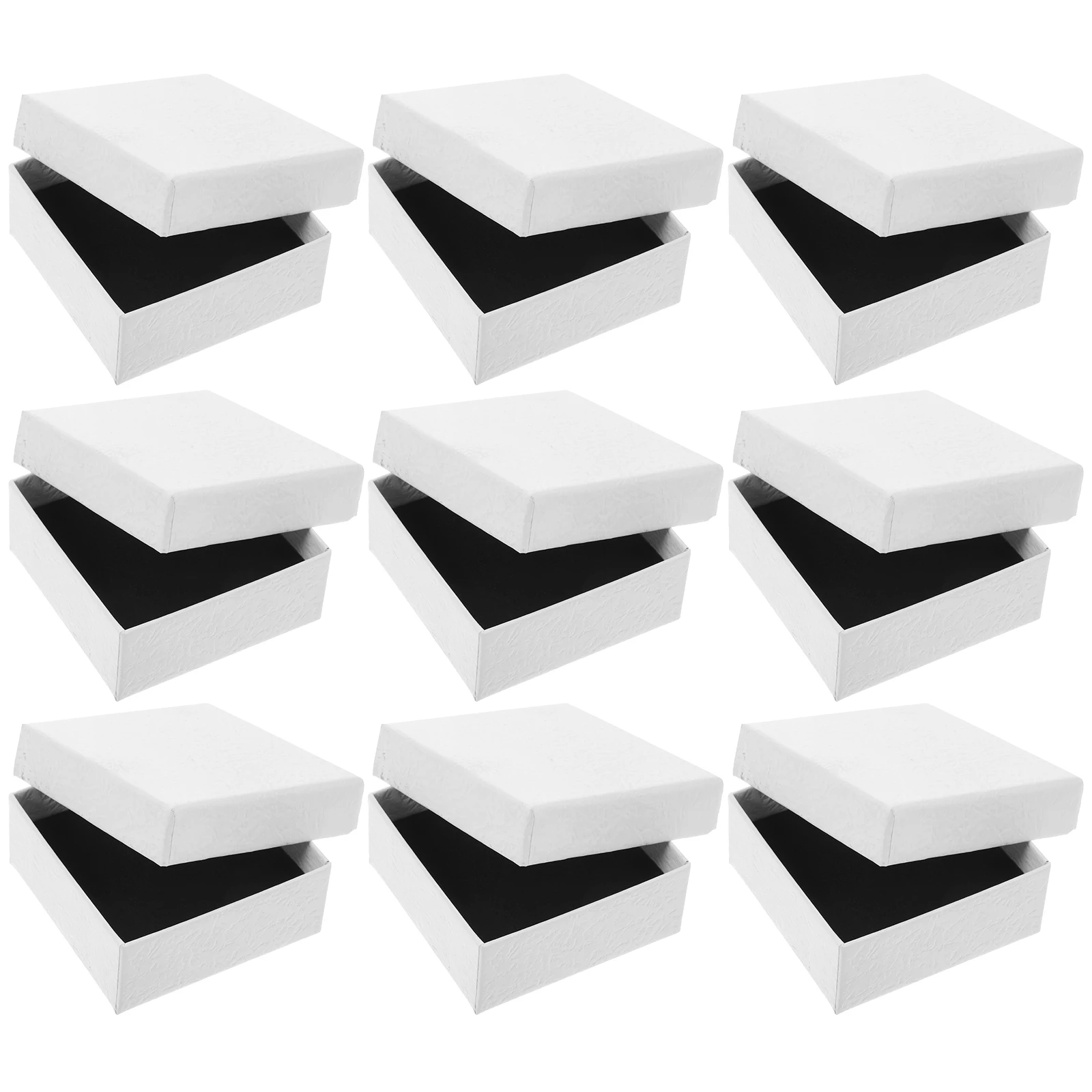 

12pcs Jewelry Packaging Boxes White 7x7x3cm Cardboard Necklace Cases Bracelet Travel Storage Small Gift Boxes For Necklaces