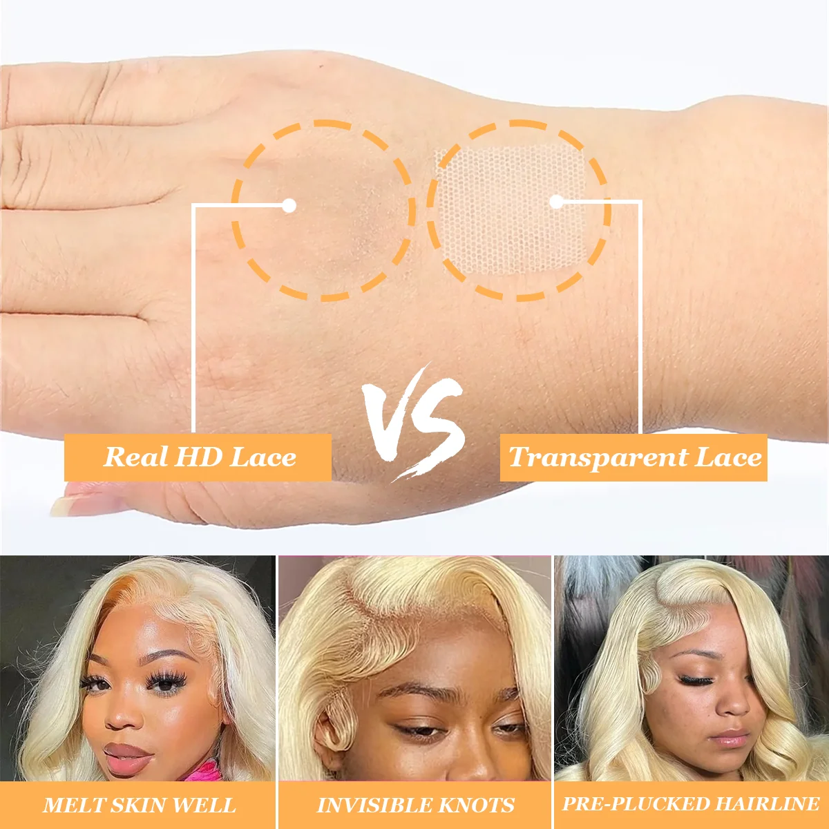 شعر مستعار بدانتيل أمامي شفاف عالي الدقة 13 × 6 بطول 36 بوصة وكثافة 220% # 613 شعر مستعار بشري برازيلي حقيقي أشقر عسلي للنساء