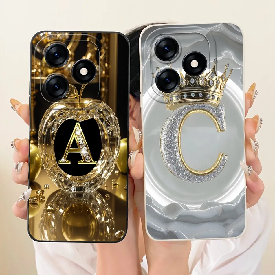 Чехол для телефона Realme C53 C51 C51s Note 50 Crystal Crown с инициалами, мягкий силиконовый чехол-желе для Realme Note50 C53 4G