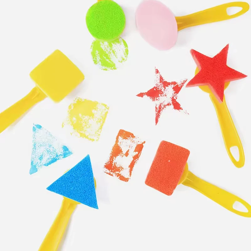 12/22/30/48PCS Sponge Stamp Brush Paint Kit Roller Brush DIY Graffiti Craft Tools School Artclass Stationery Teaching Supply ZYF