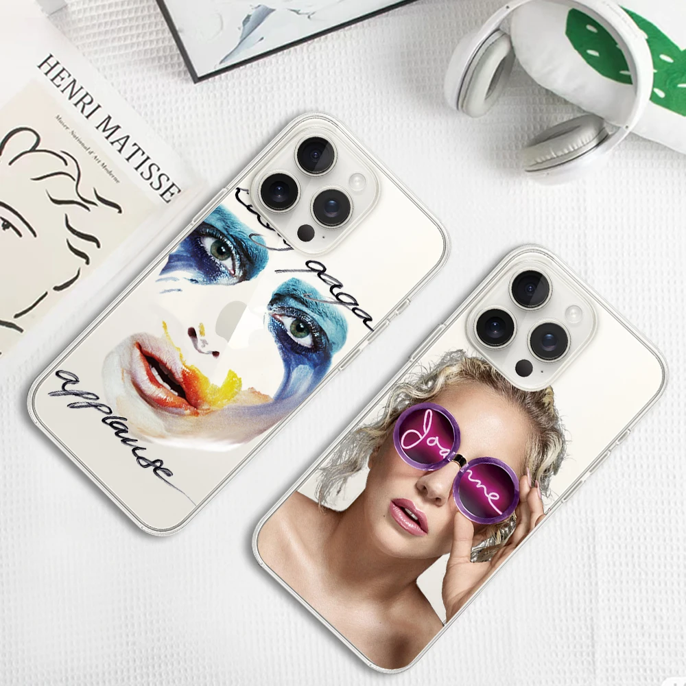 L-Lady Singer G-Gaga Phone Case For Samsung S24 23 22 21 ULTRA PLUS A55 35 25 15 04 5G Transparent Shell