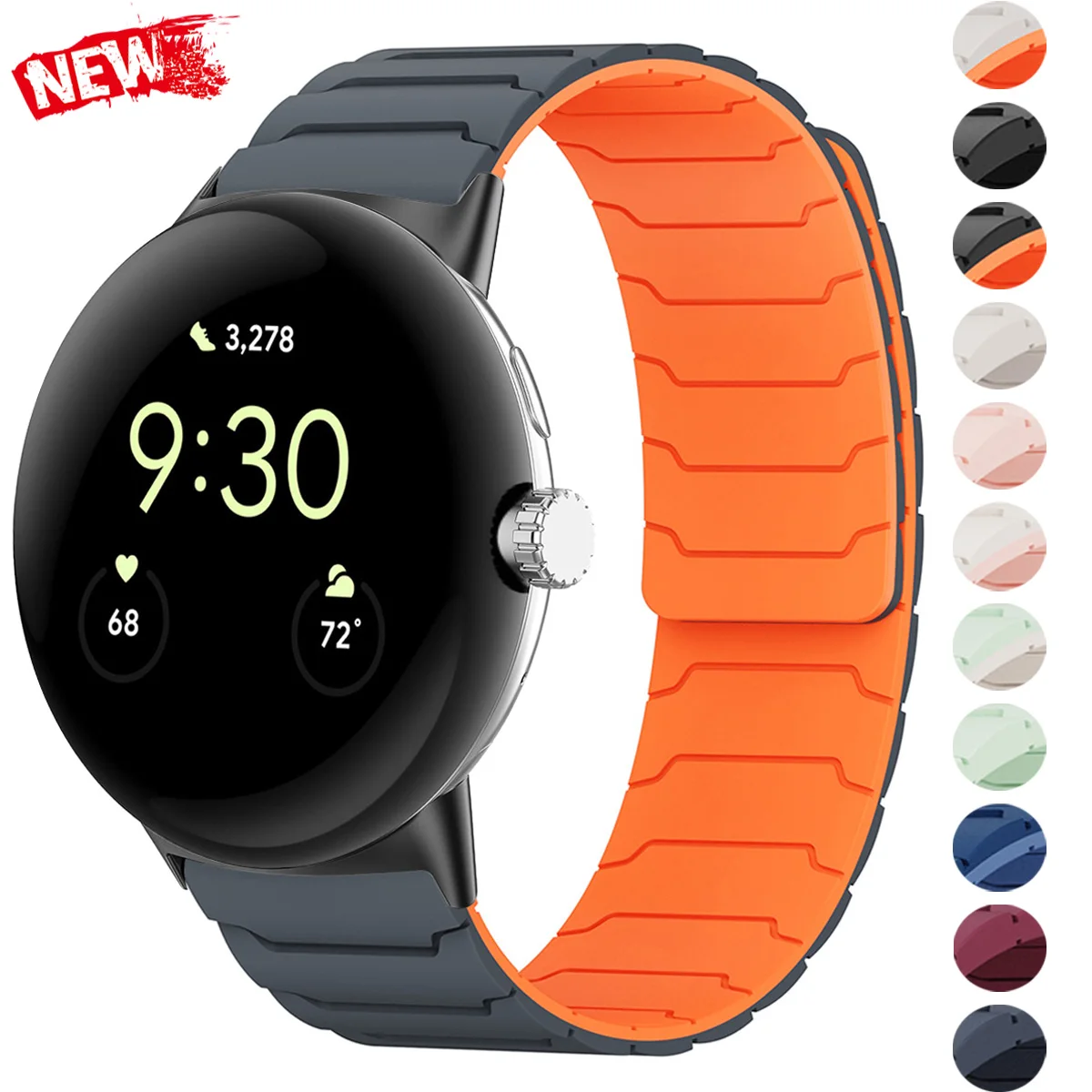 �y�Z�[�����zGoogle Pixel Watch 3 45mm 41mm�p �}�O�l�b�g���V���R�������X�g���b�v Correa�AGoogle Pixel Watch 2 1�p �X�|�[�c�o���h �u���X���b�g