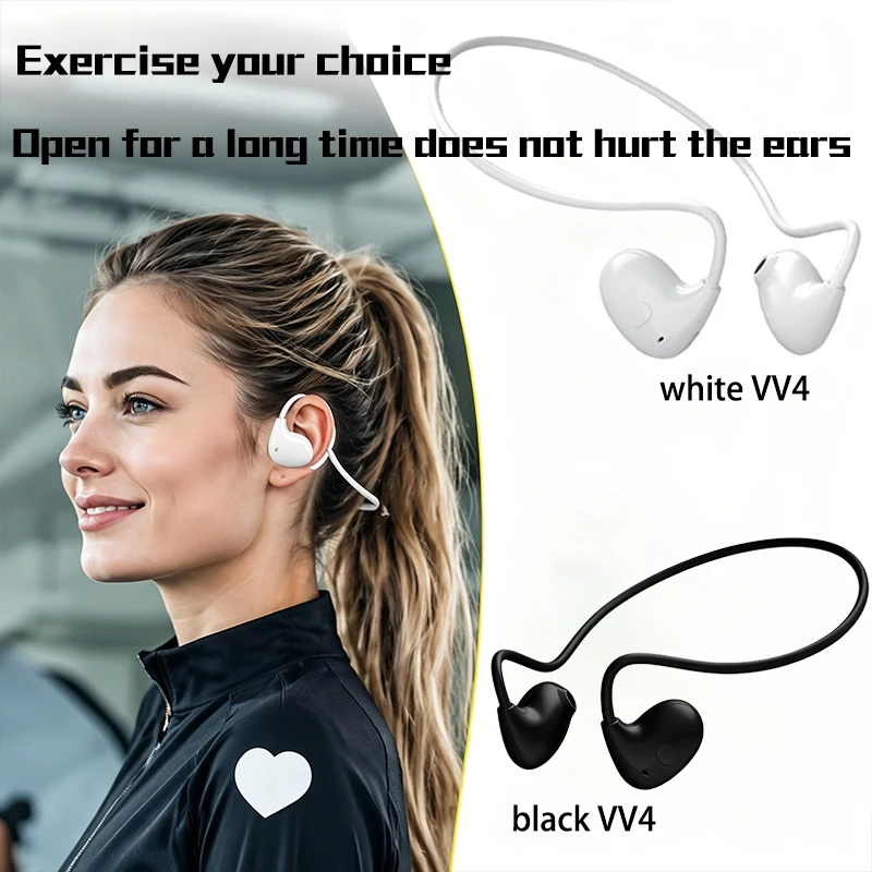 Auriculares VV4 Bluetooth 5.3 Deportivos Inalámbricos con Gancho para la Oreja para Correr y Conducir