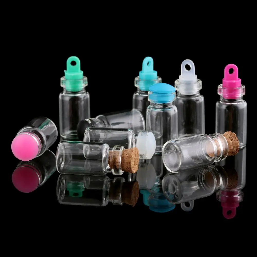 Hot Sale Rainbow Wishing Bottles Home Decor Message Vials Ornaments DIY Containers Small Drift Bottle Glass Jars Decoration