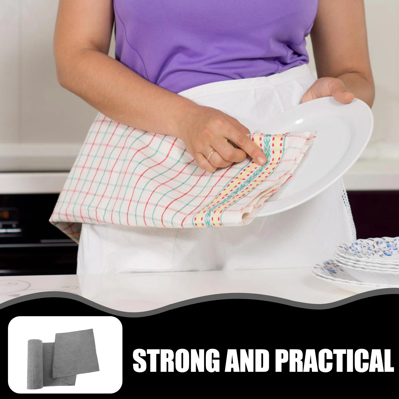 

1 Roll Water Absorbing Dish Cloth Durable Kitchen Cleaning Cloths Strong Scouring Power Microfiber Towels Microfiber Towel Roll
