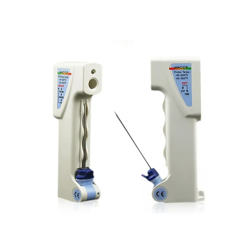 AZ8838 جديد عالي الدقة HACCP مقياس الأشعة تحت الحمراء عدم الاتصال المكونات في الاستشعار الصناعي ميزان حرارة اللحوم الرقمي مع التحقيق