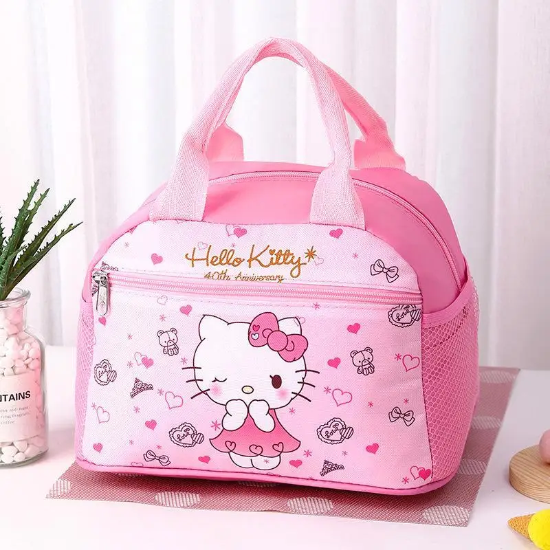 

Good-Looking Sanrios Hello Kittys Kuromi Bento Bag Handheld Portable Lunch Box Bag High-Capacity Waterproof Thickening Cute