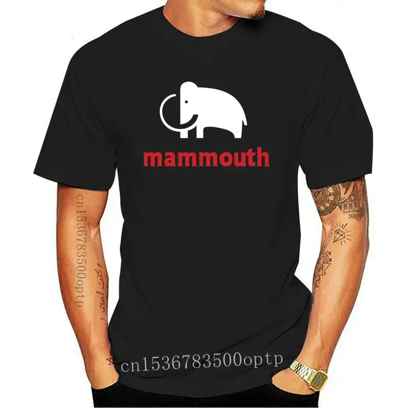 Men's Print Casual 100% Cotton T Shirt Popular Mammoth Mammouth Logo Animal Amusant Vintage Logo France T Shirt