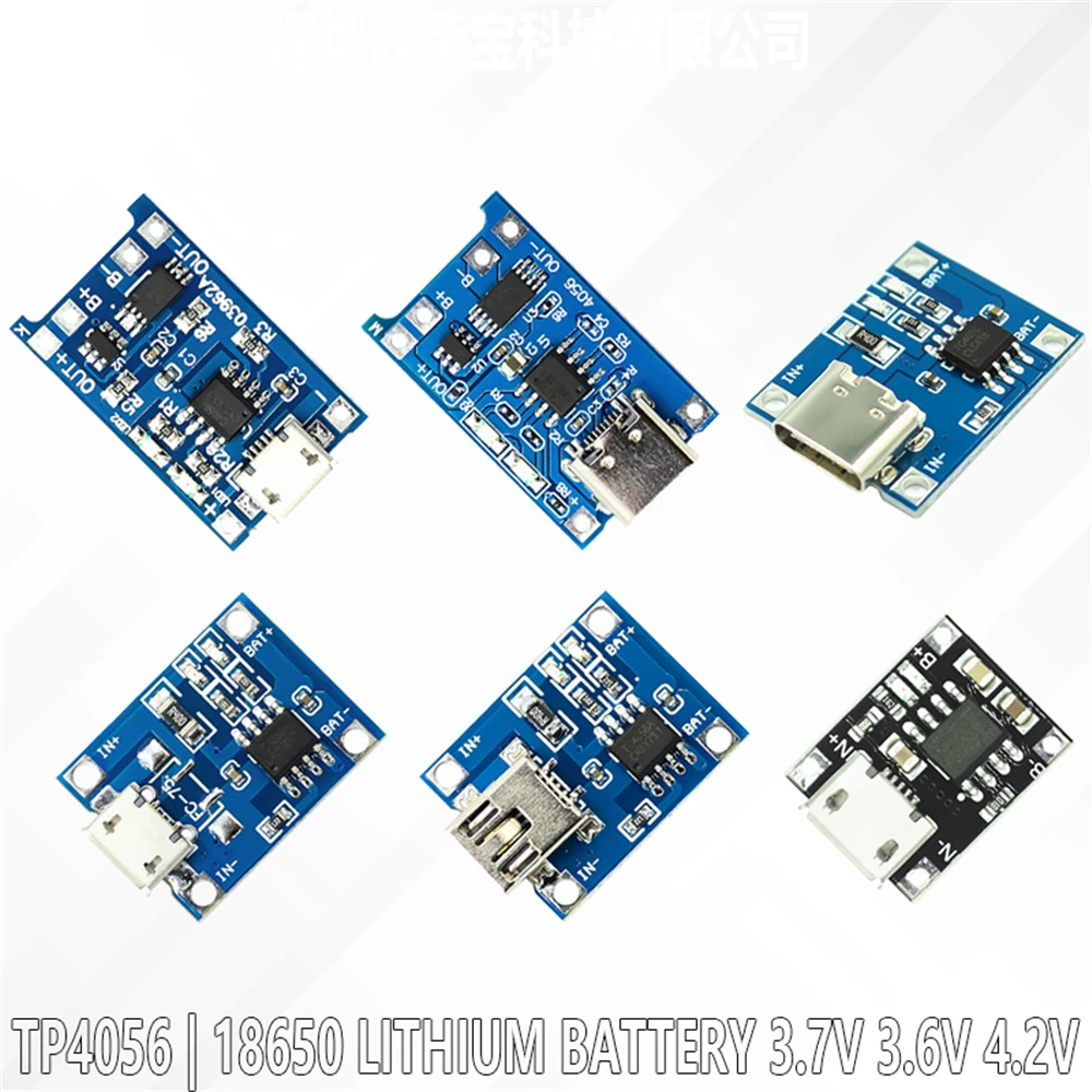 Módulo de carga de batería de litio para Arduino, Micro USB tipo c 18650 TP4056, 1pce5V 1A, con protección de funciones duales