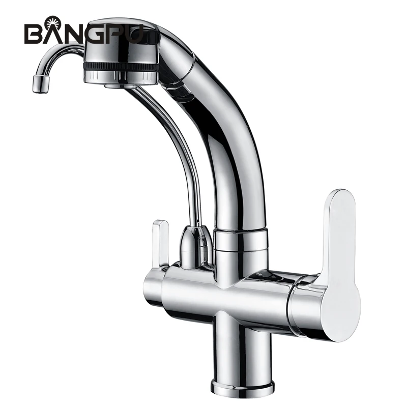 

Kitchen Faucet Equipped with Pure Faucet 2 Function Vessel Sink Faucets Deck Mounted Single Handle Hot and Cold Mixer Tap Chrome