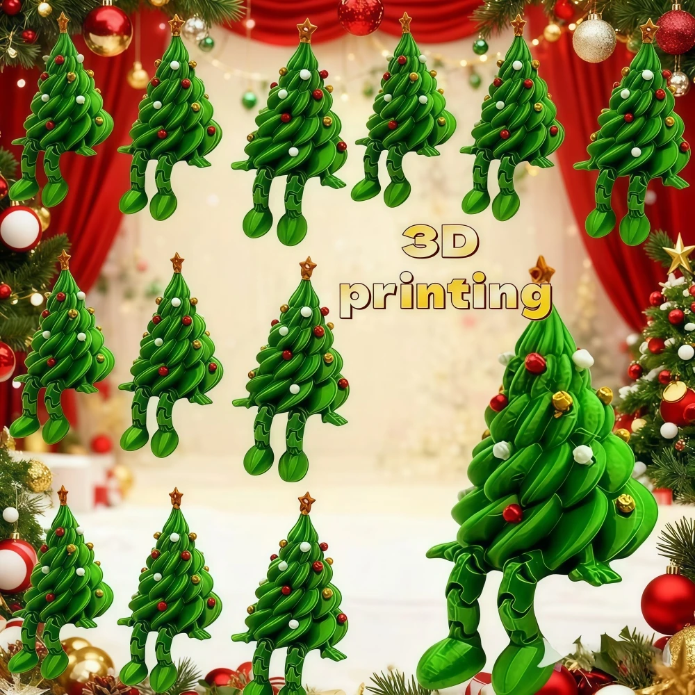 

1/3/5 шт. 3D печатные подвижные шарнирные украшения для рождественской елки, Рождество, Новый год, карнавал, вечерние подарки, украшение, наполнитель для подарочных пакетов
