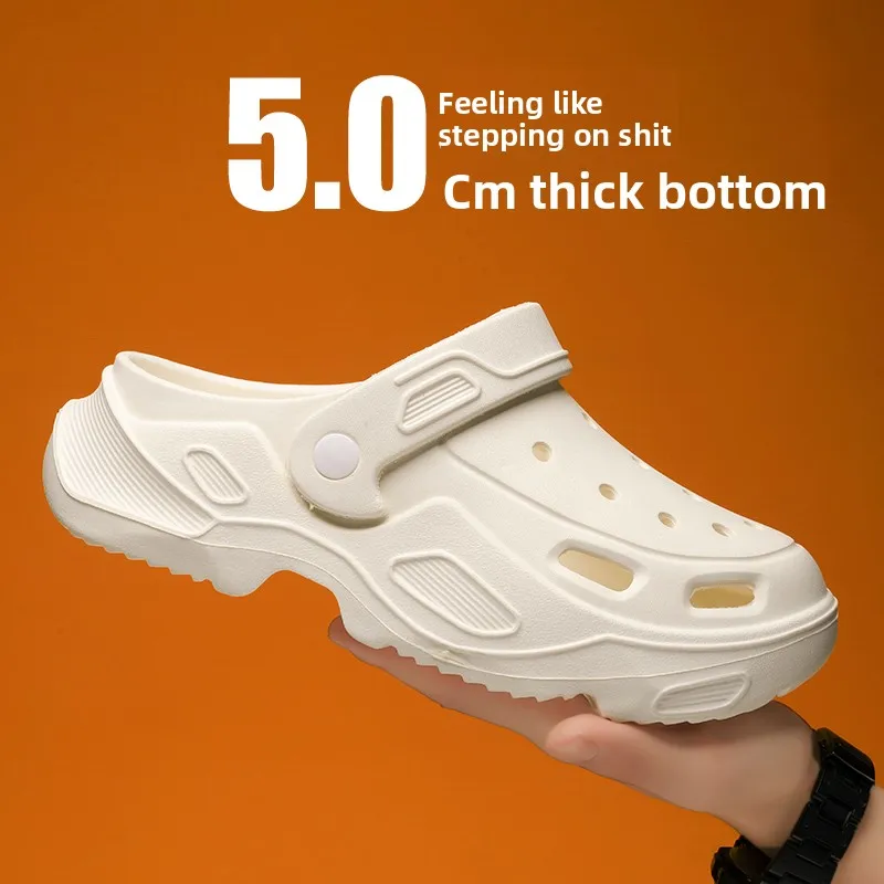 

Summer Comfortable Soft Heightening Sandals For Men Platform High-heeled Outdoor Non-slip Waterproof Sandals For Women Clogs