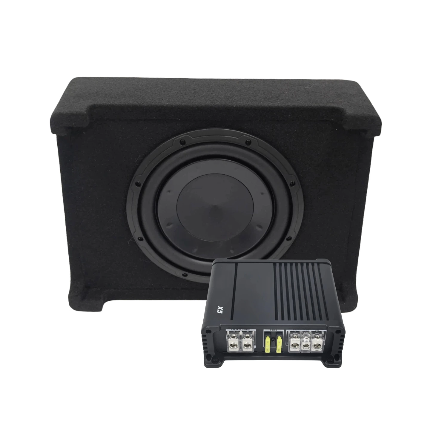 Slim DC 12V Single Coil Floor Standing Passive Subwoofer Mono Amplifier Full Audio Wiring Non Destructive Car Bass Upgrade
