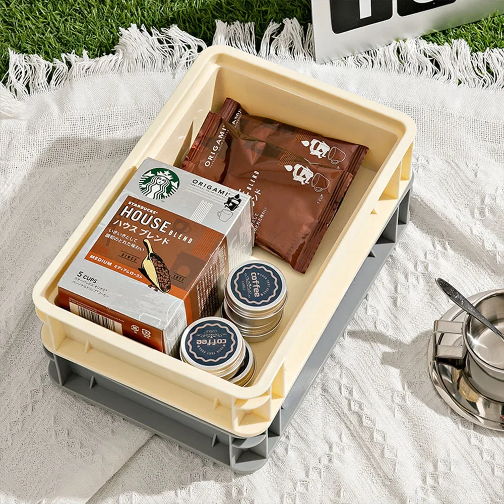 Industrial Style Outdoor Camping Stackable Storage Box Desktop Household Cosmetics Organizer Buckets Snack and Sundry Storage