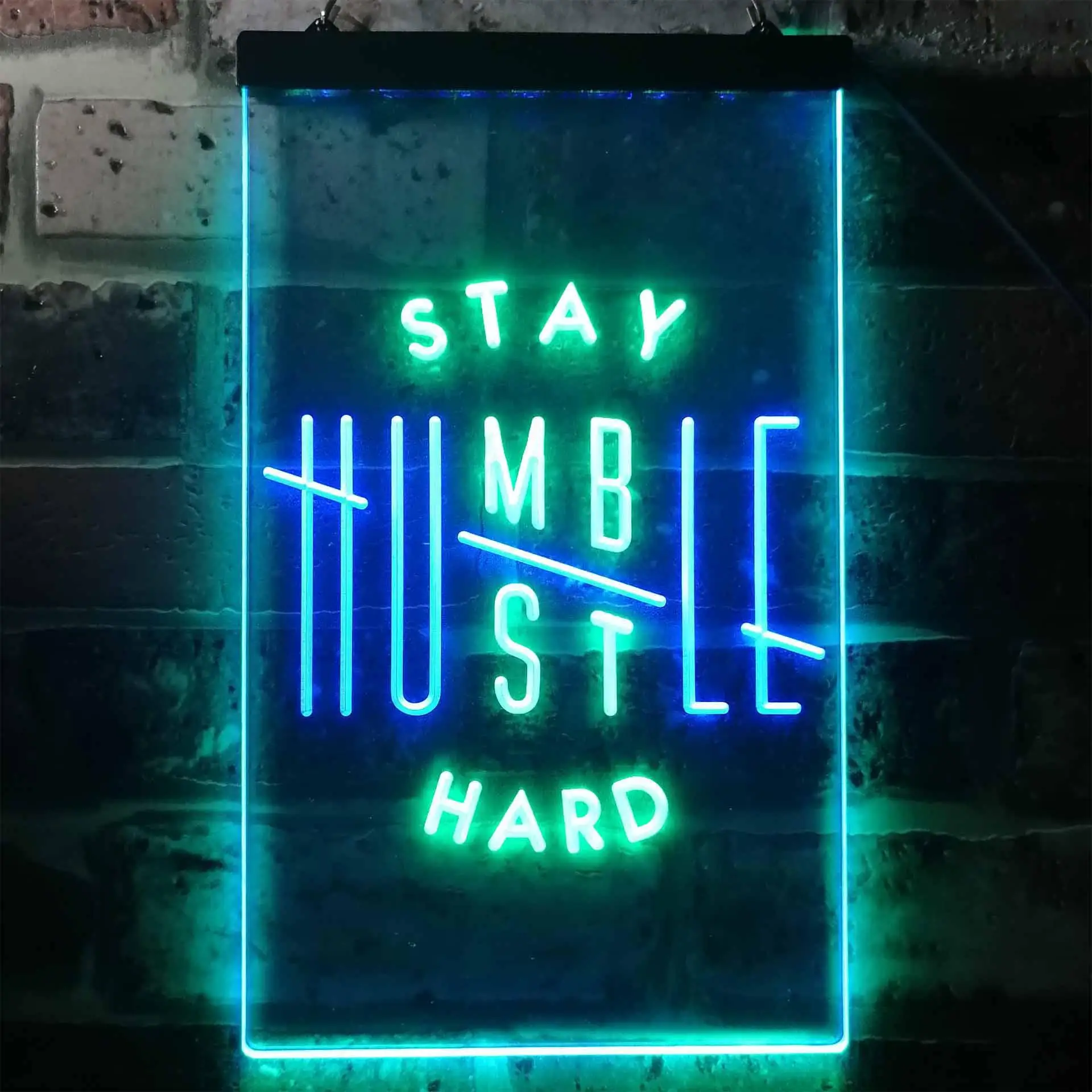Stay Humble. Hustle Hard. Dual Color Led Neon Sign st6-i3356