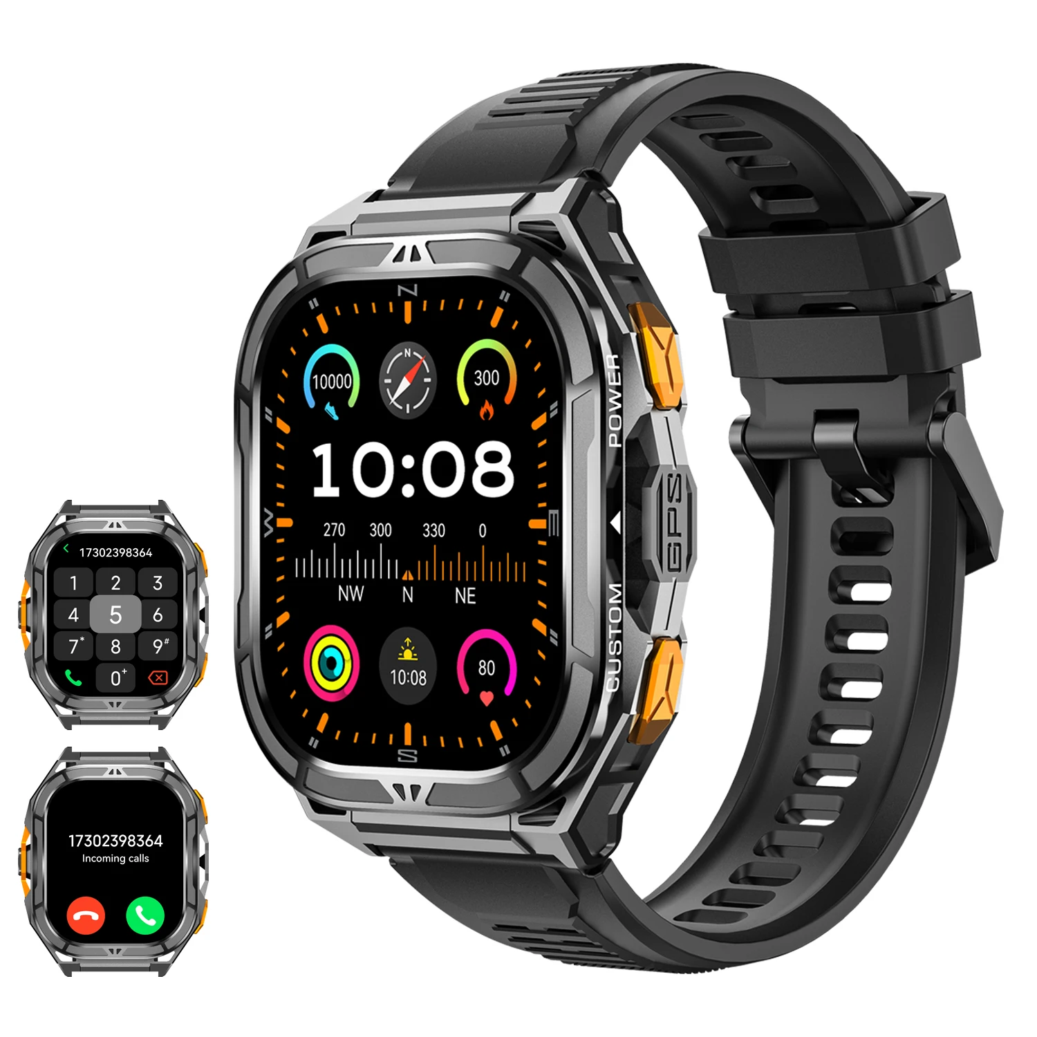 

Dual-band GPS Smart Watch Compass 5ATM Waterproof Sport Tracker Health Monitor Voice Assistant Bluetooth Call Outdoor Smartwatch