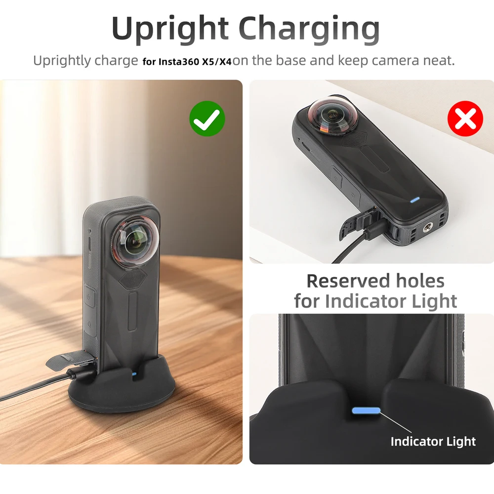 Sunnylife Car Desktop Base For Insta360 X5 Silicone Stand Base Protective Holder For Insta 360 X4 X5 Action Camera Accessories