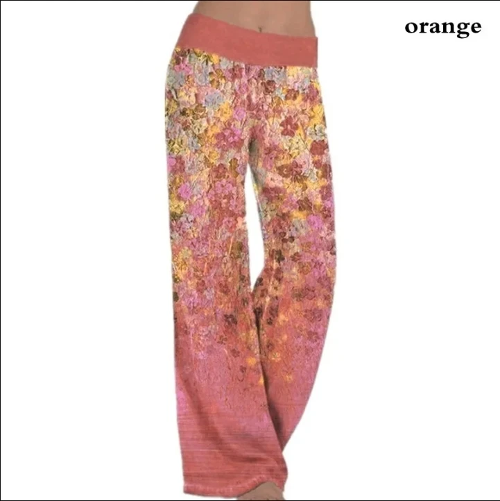 Women Printed Yoga Wide Leg Pants Autumn and Winter 2023 Thin Casual Bohemian TightnessLoose Pants