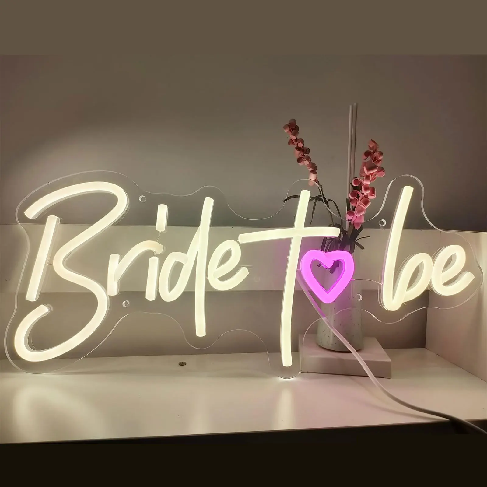 Bride To Be Neon Sign for Wall Decor LED Neon Light Sign Dimmable for Engagement Party Wedding Party Dating Bedroom Decor Gifts