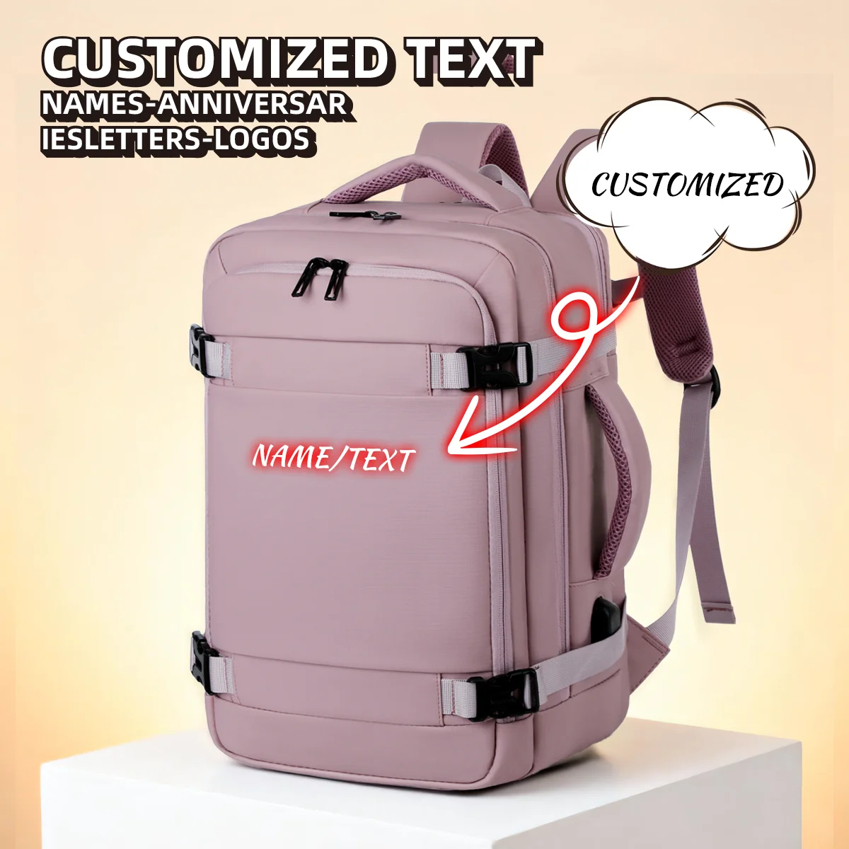 

Новый женский городской рюкзак с возможностью индивидуализации логотипа, легкий, деловой, повседневный, большой вместимости, для ноутбука, для коротких деловых поездок, мужская сумка, эксклюзивный дизайн, DIY