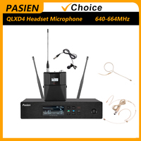 PASIEN Professional Wireless Head-Mounted Microphone System, uhf Remote Presentation Stage QLXD4 Bodypack Wireless Microphone