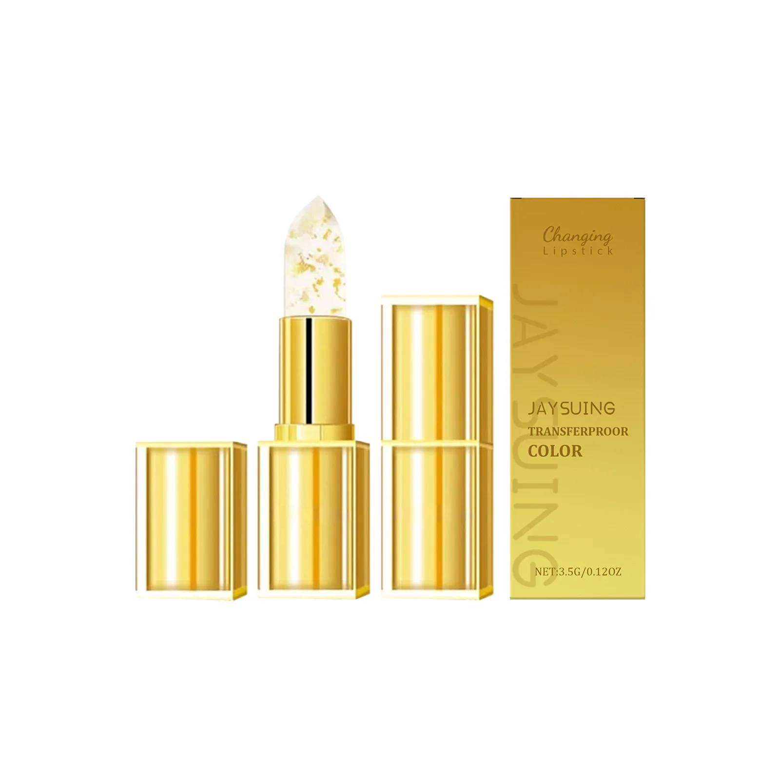 Gold Foil Color Changing Lipstick Transferproof Moisturizing Lip Balm Long Lasting Anti Stain Natural Daily Lip Makeup for Women