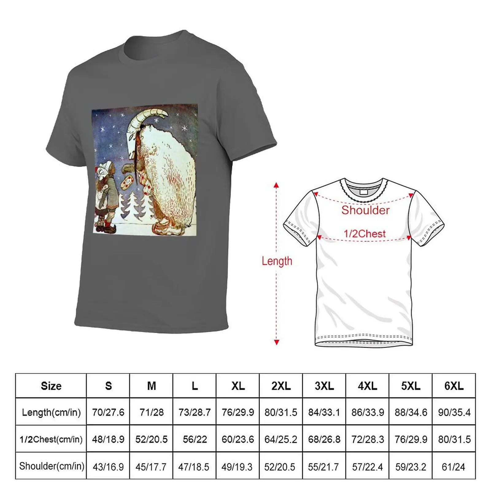 Julbocken (Yule Goat) Greetings- John Bauer T-Shirt street wear gifts for boyfriend Men's cotton t-shirt