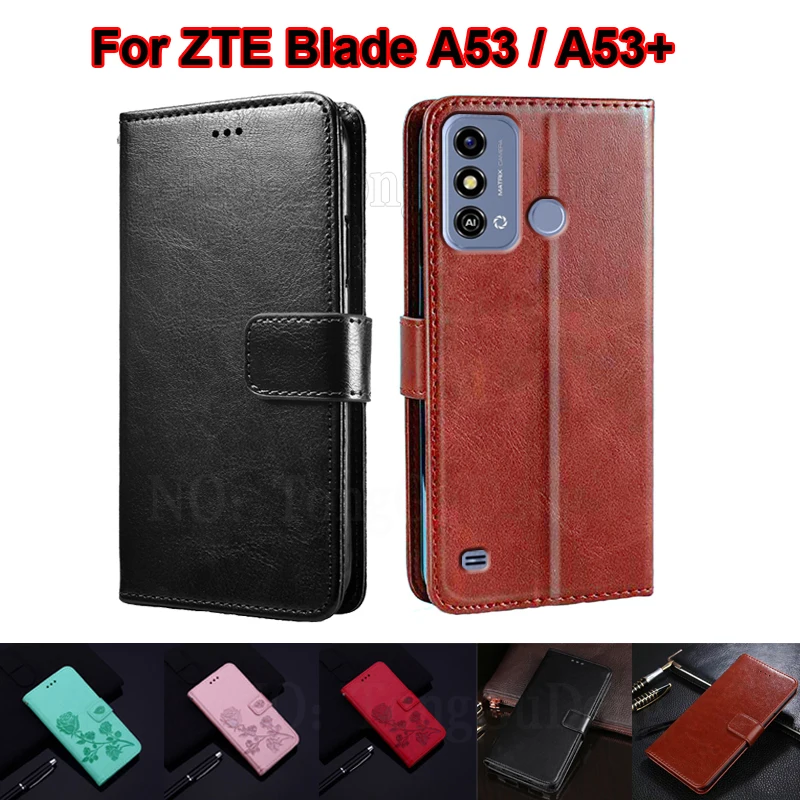 Vintage Wallet Case For ZTE Blade A53 Phone Cover Funda Coque Book Stand чехол на Carcasas ZTE Blade A53+ A53 Plus Mujer Hoesje