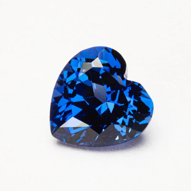 

Lab Grown Sapphire Heart Shape Royal Blue Color Charms Gemstones for Diy Jewellery Making Materials Selectable AGL Certificate