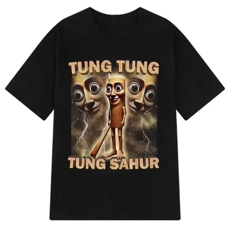 Tung Sahur Graphic Printed T-Shirt Men Summer Casual Loose Fashion Funny Round Neck Short Sleeve Tops Clothing T-shirt Unisex