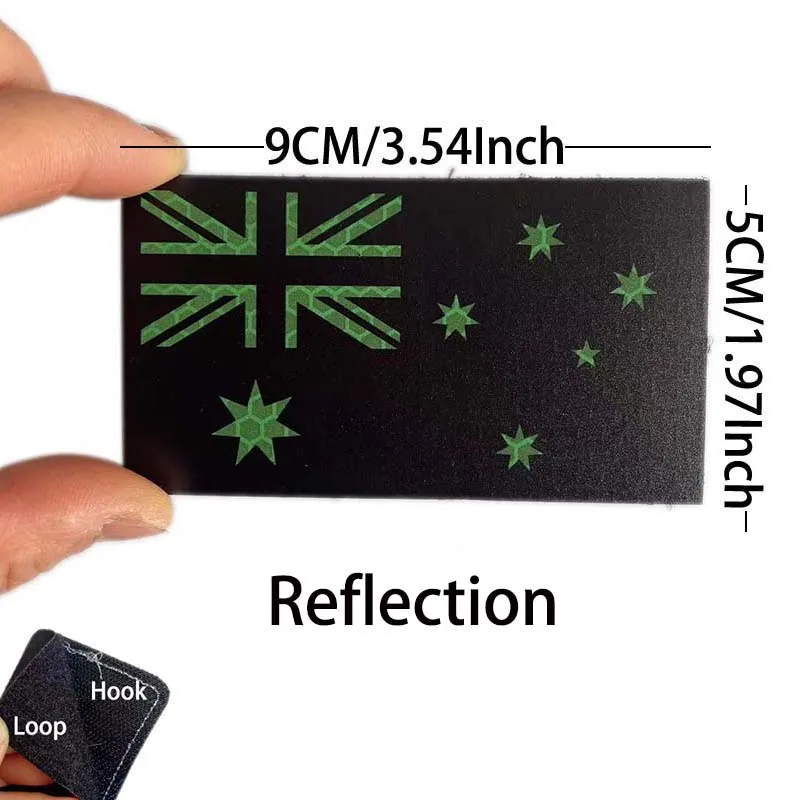 Aufnäher mit australischer Flagge, gestickte Applikation, PVC-Moral-Emblem, IR-infrarotreflektierendes Militärabzeichen, taktischer Aufkleber für Rucksack – Detail 8