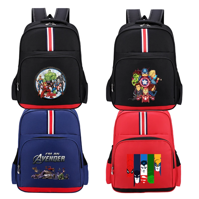 Disney Marvel Heroes Avengers School Bag Movie Cartoon Print Kids Student Supplies Backpack Teenager Cute Storage Knapsack Gift