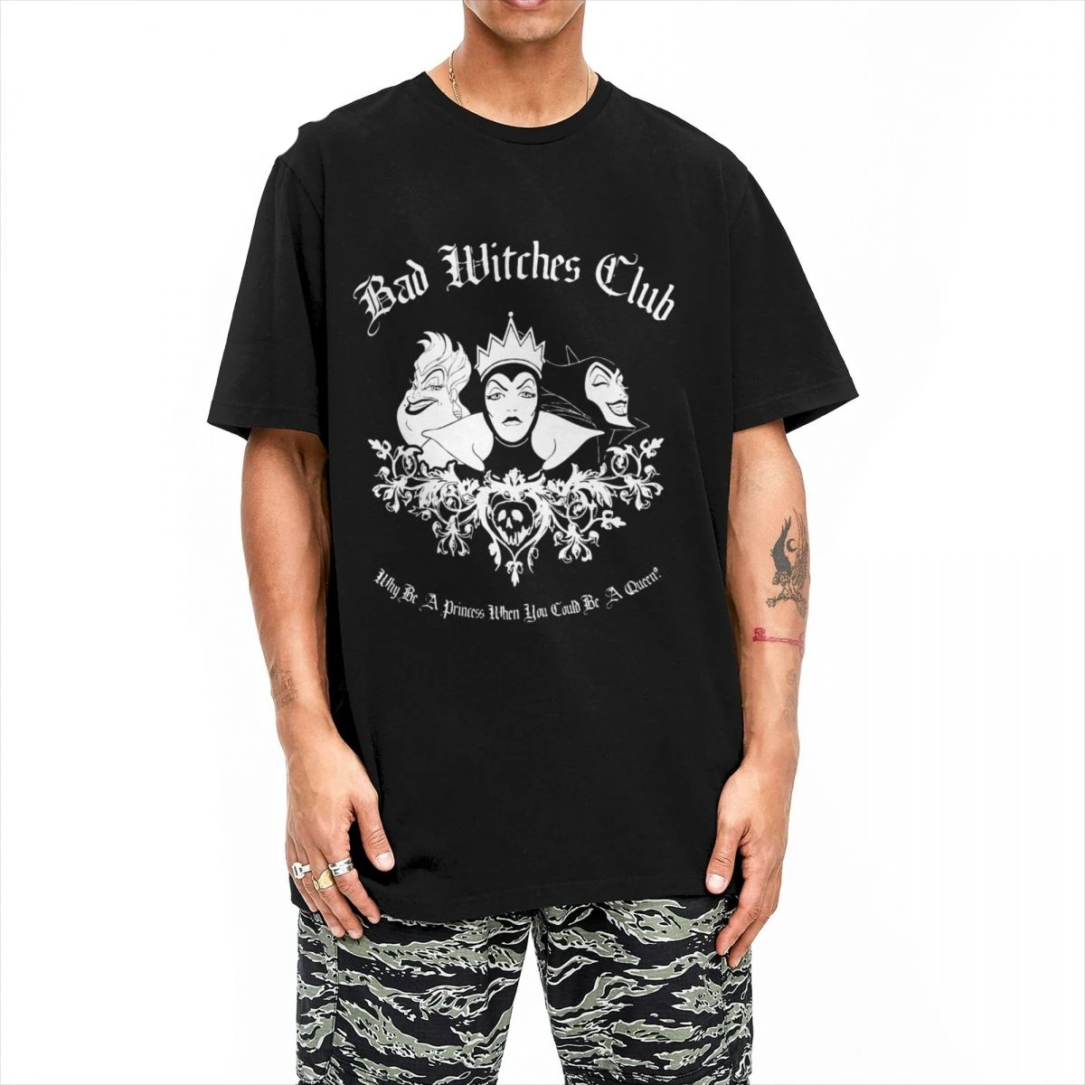 Villains for Men Women T Shirt Bad Witches Club Group Humorous Tees Short Sleeve T-Shirts Pure Cotton Plus Size Clothing