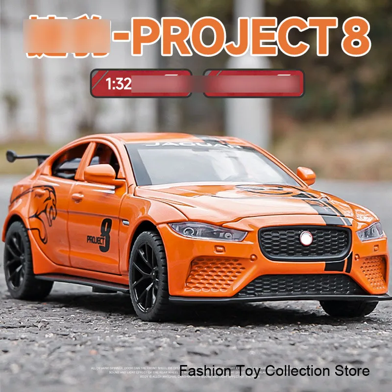 

1: 32 Jaguar-Project8 Model High Simulation Diecasts Toy With Sound and Light Pull Back Vehicles Decoration Toys For Kids Gift