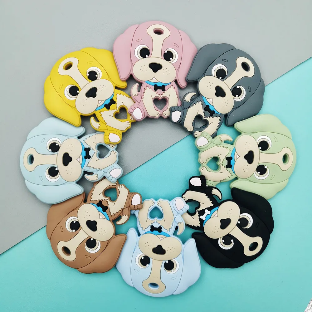 Custom English Russian Alphabet Names Baby Silicone Dog Pacifier Clips Chains Teether Pendants Baby Pacifier Kawaii Teether Gift