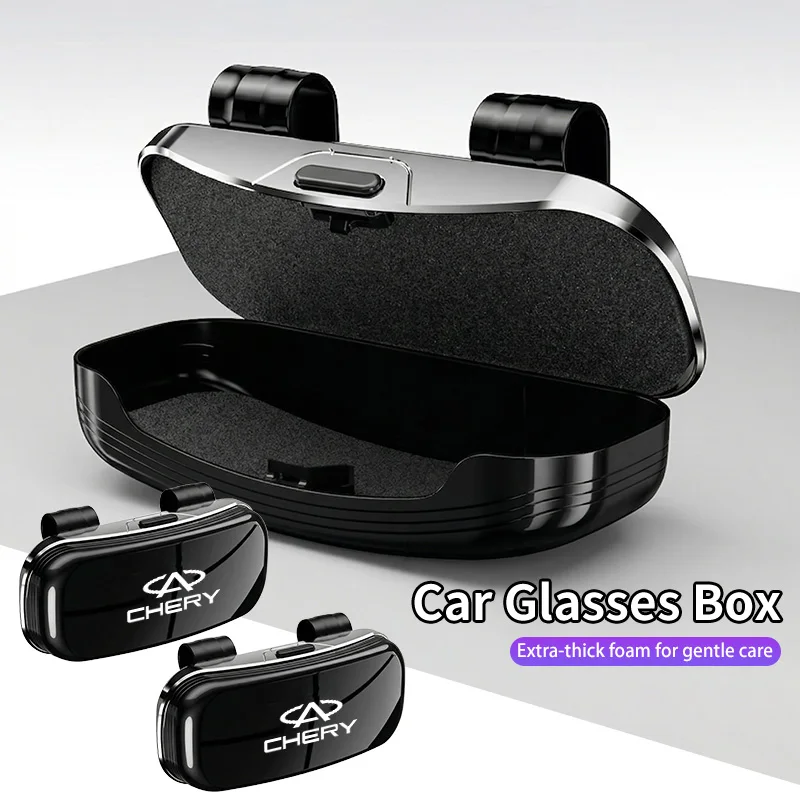 Car Sunglass Holder Case Glasses Clip Sun Visor Organizer Accessories For Chery Fulwin QQ Tiggo 3 5 T11 A1 A3 A5 Amulet M11 East 4