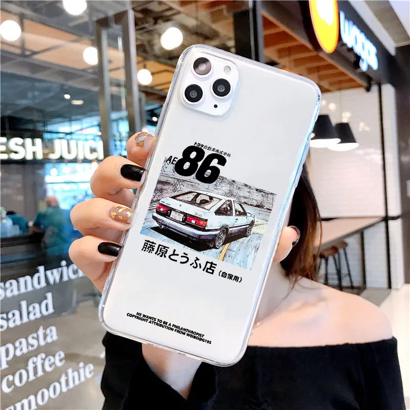 日本アニメ頭文字dドリフトAE86電話ケースiphone 13 12 11 14プロ
