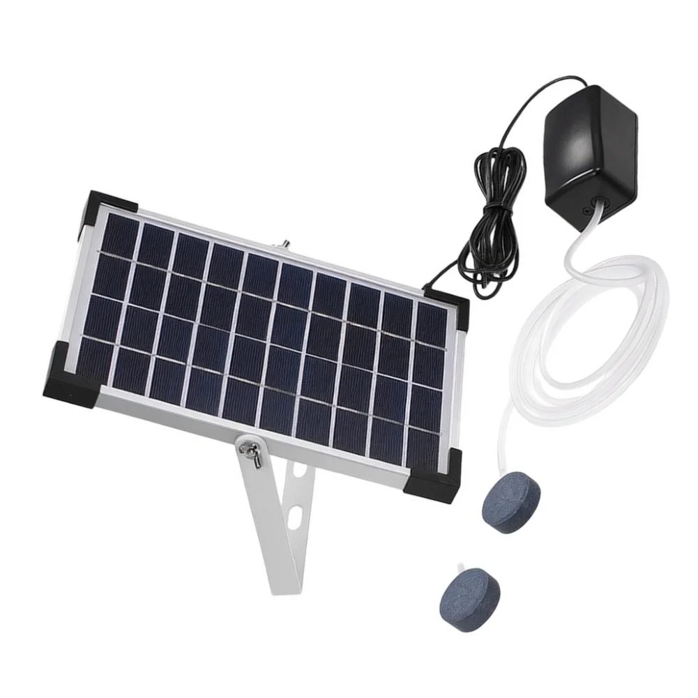 5W Solar Powered Oxygen Pump Monocrystalline Silicon Air Pump For Outdoor Fishing Household Aquarium Pond Aeration Device