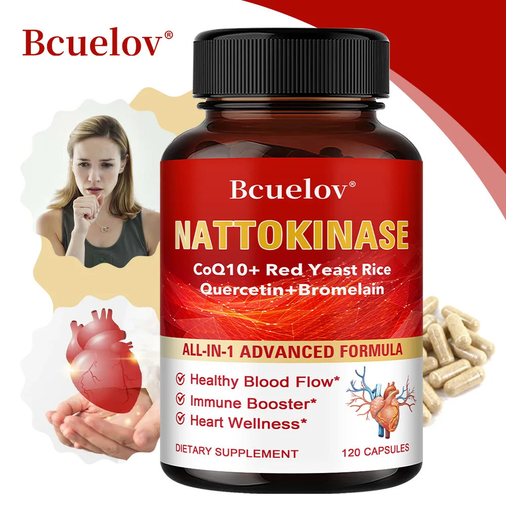 

Red Yeast Rice with CoQ10 Capsules - Antioxidant Supplement for Heart, Energy Boost & Cardiovascular Blood Circulation Support