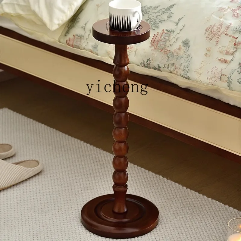 Z1  retro solid wood living room small coffee table medieval sofa bedside storage tray corner log coffee table