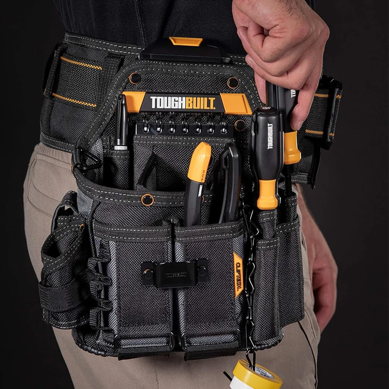 TOUGHBUILT TB-CT-114 Journeyman Bolsa para eletricista com alça de ombro CLIPTECH Bolsa de armazenamento espessada de grande capacidade