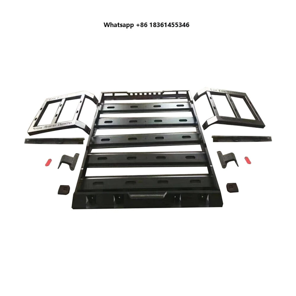 

For Wrangler JK 2007-2017 J376 Black Steel Roof Rack Top Luggage Holder Carrier 2 Door 4 Door