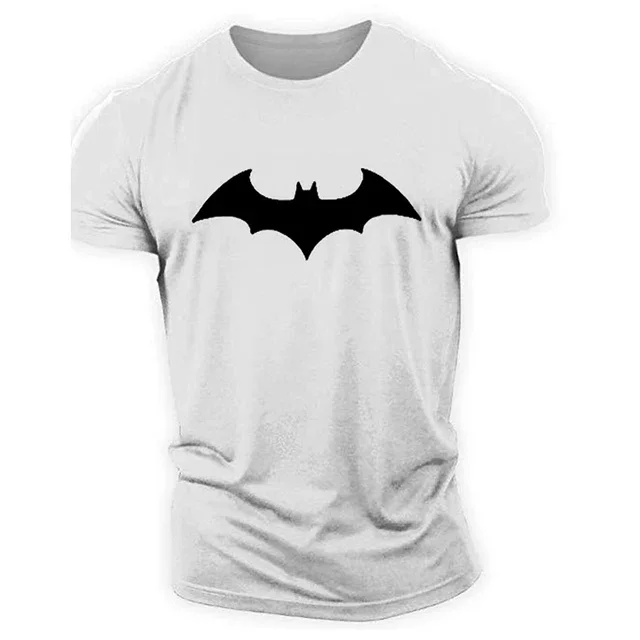 New Summer Fashion Men\'s Bat 3D Print Tshirt Casual O-Neck Men\'s Breathable Fitness Sport Short Sleeve Quick Drying Men Clothing